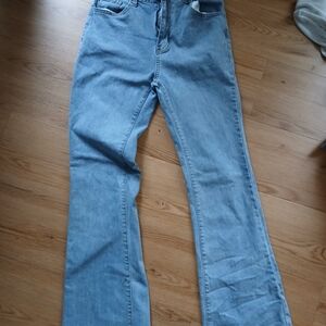 SHEIN Blue Flare Wide Leg Jeans